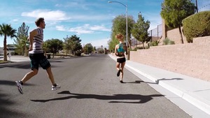 Big Tits in Sport: Sarah Jessie in voyeur clean handjob